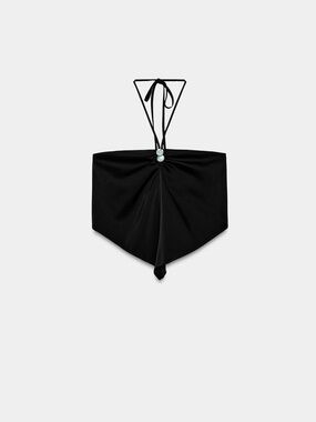 Zara Black Halter Neck Bandana Tank Top